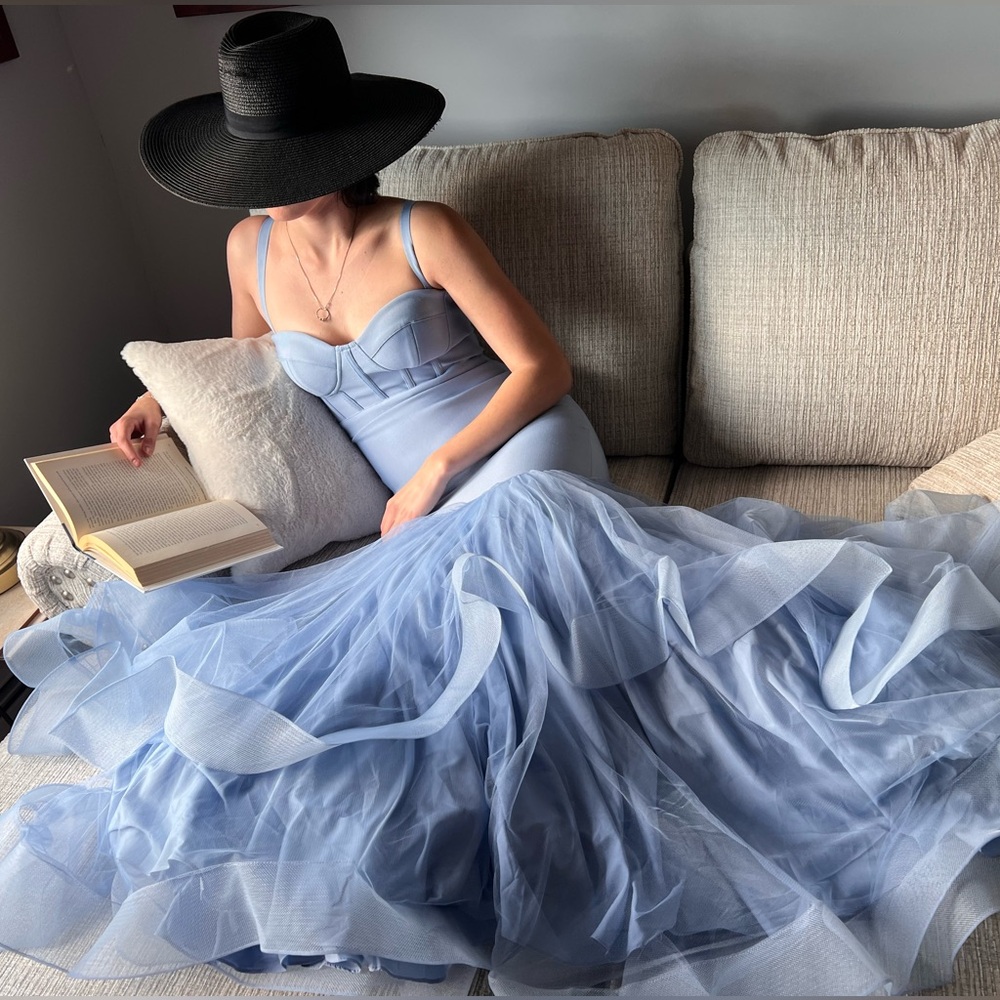 Dusty Blue Mermaid Style Gown